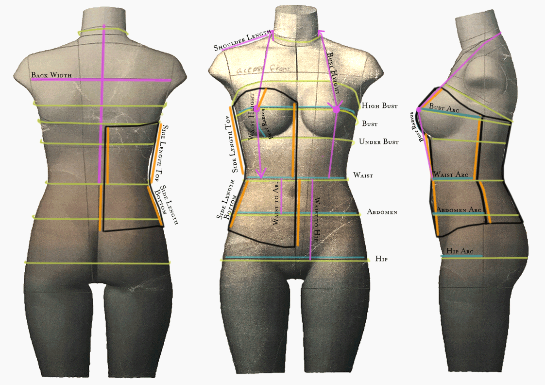 Custom Corset Measurement Form Taylor Lane Designs